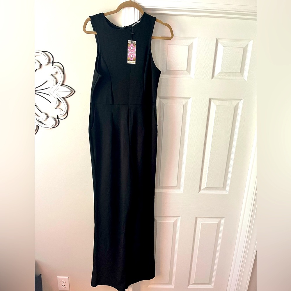 Black pantsuit jumper